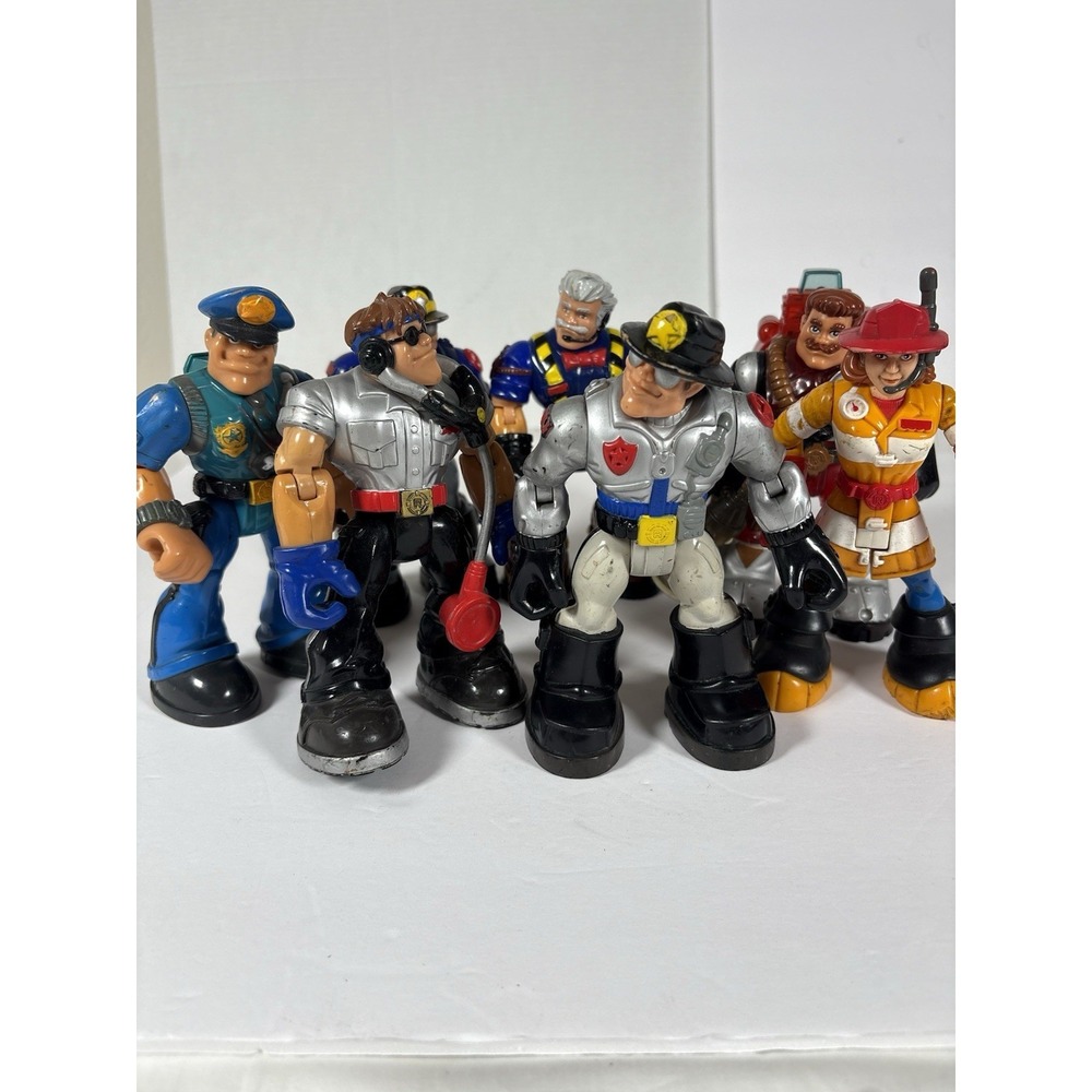 Fisher Price Rescue Heroes Figure Lot 7 Firefighter Police EMT Vintage
